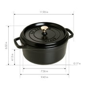Staub Cast Iron 4-qt Round Cocotte - Matte Black