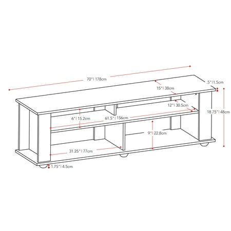 CorLiving Bakersfield TV Stand, For TV's up to 85" - Ravenwood Black