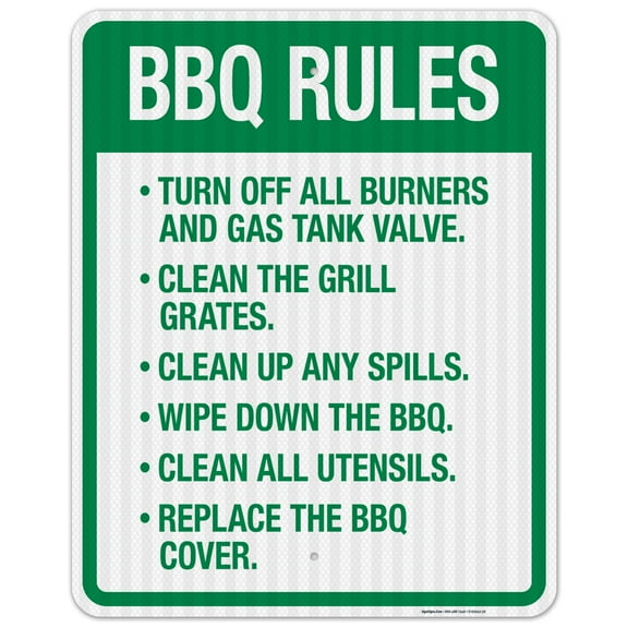 Turn Off All Burners And Gas Tank Valve Clean The Grill Grates Wipe Down The BBQ Sign,