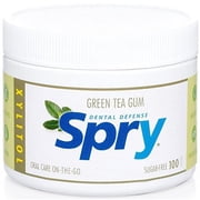 Spry Fresh Natural Xylitol Green Tea Chewing Gum, Aspartame-Free, Sugar Free, 100 Pieces - 1 Pack