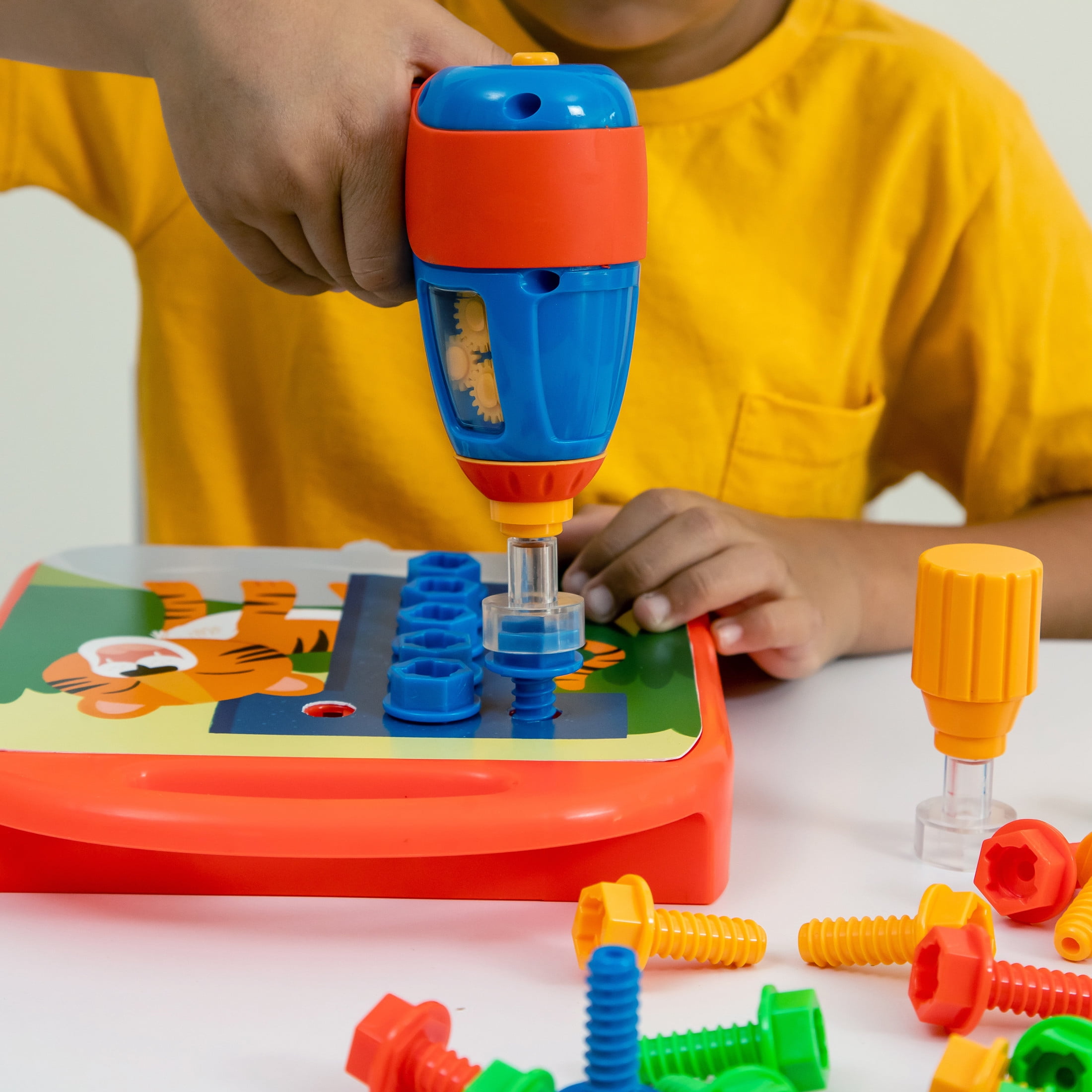 Educational Insights Design and Drill ABCs and 123s, Preschool Construction Toy,  Ages 3+