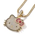 thumbnail image 1 of Top Icy nuevo diseño mujer chica lindo Hello Kitty gato collar colgante lleno de diamantes collares de dibujos animados con chapado en oro, 1 of 4