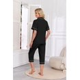 thumbnail image 6 of ANLIQI Women's Pajama Sets Modal Short Sleeve Button Down Sleepwear Summer Capri Soft Pajamas Set (Black, Small), 6 of 6