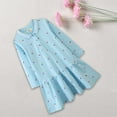 thumbnail image 7 of Odeerbi Girls Dresses Toddler Girls Clothes 2025 Casual Spring Fall Winter Cotton Long Sleeves T-shirt Dress Clothes Blue 5-6 Years, 7 of 7