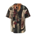 thumbnail image 6 of Daiia Abstract Geometric Faces Men's Linen Shirts Short Sleeve Casual Shirts Button Down Shirt for Men Beach Summer Wedding Shirt-Large, 6 of 6