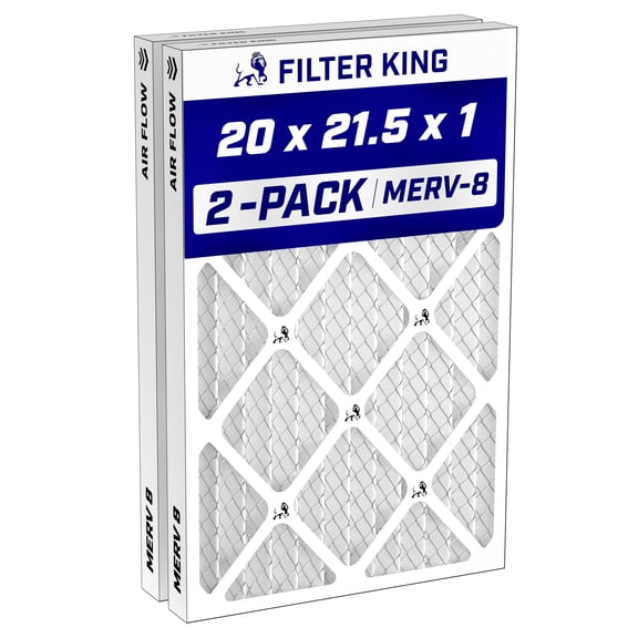 Filter King 20x21.5x1 Air Filter MERV 8, AC Furnace Filters (2-Pack)