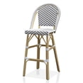 thumbnail image 3 of Furniture of America Cruz Outdoor Bar Stool - Black and Natural Tone, 2 Pack, 3 of 7