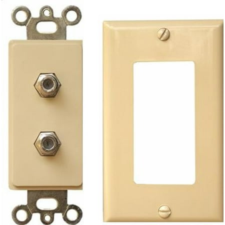 Morris Products 85220 Decorator Duplex Cable Tv Jack 2 Piece Ivory