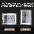 thumbnail image 5 of LED Bathroom Mirror with Lights 32 x 24 inch Bathroom Vanity Mirror 3 Colors Lighting Dimmable Wall Mirror with Anti-Fog, Smart Touch Button Silver, 5 of 9