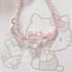 thumbnail image 4 of Pulsera de resina rosa con diseño de gato Hello Kitty para mujer y niña, cuerda rosa tejida hecha a mano, etiqueta de la suerte de plata, regalo de joyería, 4 of 4