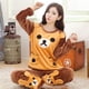 thumbnail image 1 of Pijamas de franela de otoño e invierno para mujer, manga larga, grueso, cálido, polar coral, conjunto de ropa para el hogar con forma de oso de galleta, 1 of 4