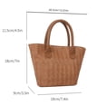 thumbnail image 3 of Bolso de verano para mujer de playa tejido informal moda para vacaciones (marrón), 3 of 8