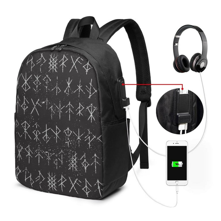 TEQUAN Travel Laptop Backpack Ancient Celtic Mystic White Symbol Prints Outdoor Hiking Bag School Bookbag Casual Lightweight Daypack