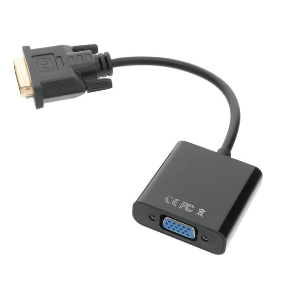 DVI to VGA Adapter Cable 1080P 24+1 DVI Male to VGA Female Video Converter for PC Display - Black