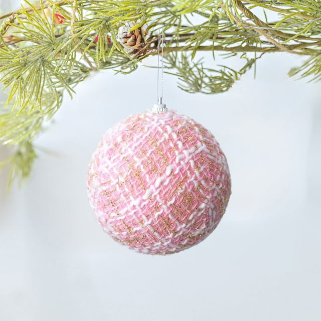 Bolas navideñas de espuma rosa | Adornos suaves para árbol de Navidad | Decoración navideña de 8 y 10 cm para árboles, coronas y guirnaldas