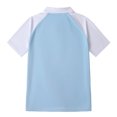 thumbnail image 5 of JCCXIN Teen Boys School Uniform Polo Shirt Short Sleeve Patchwork Golf Shirts Stretch Active Tops Button Closure Collared Summer Relaxed Casual Daily Clothes,Blue,7-8 Years, 5 of 9