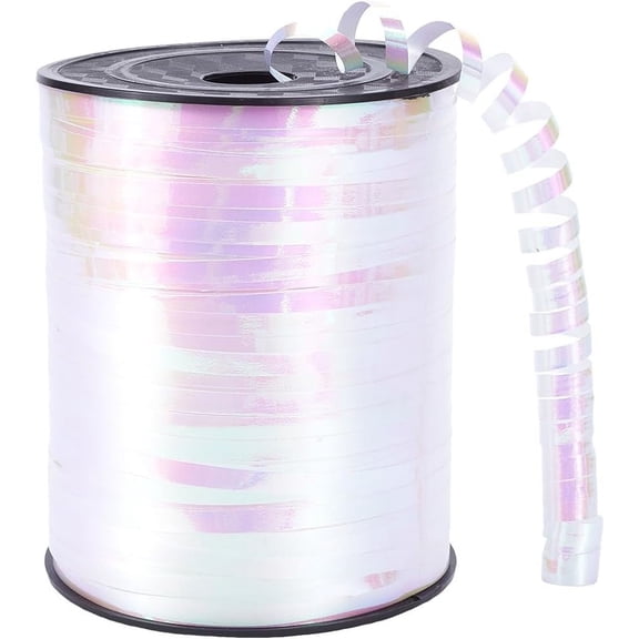 500 Yards 3/16" Curling Ribbon Balloon Ribbon Pearl White Holographic Laser Crimped Thin Balloon String for Gift Wrapping Bows Christmas Wedding Birthday Festival DIY Decor colorful