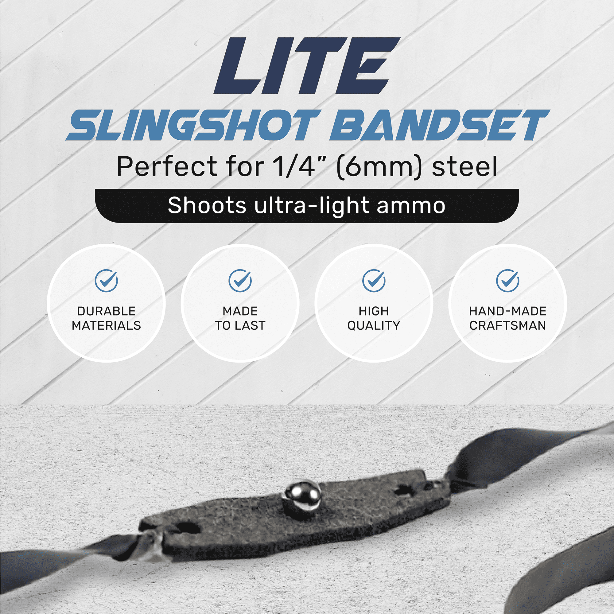 1/4" Lite Slingshot Bands (5-Pack) Powerful Professional Elastic Rubber SimpleShot Shooting Flat Bands