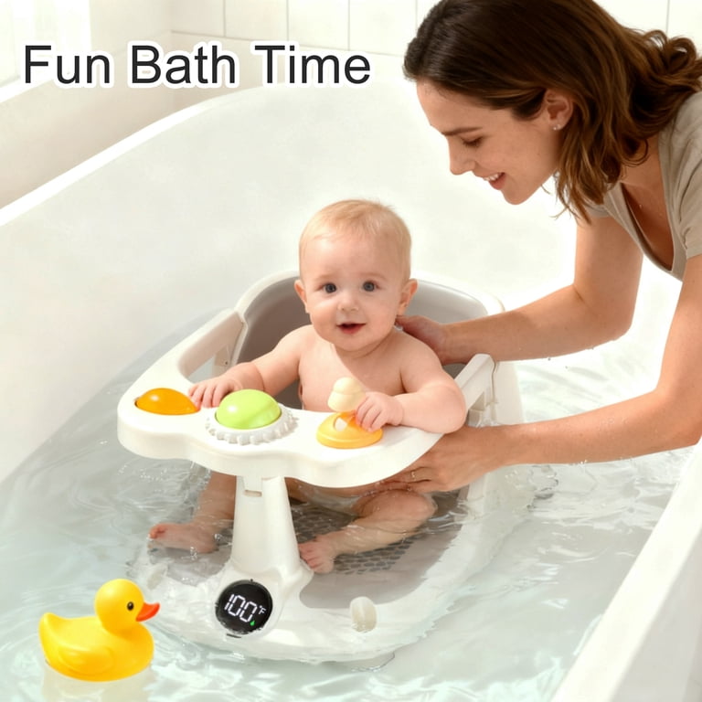 Oioane Baby Bath Seat with Thermometer, 6+ Months photo 5