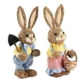 thumbnail image 2 of Straw Woven Easter Bunny 2Pcs Window Wedding Props Home Decoration Multicolor Standing Bunny Figurine, 2 of 19