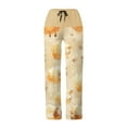 thumbnail image 5 of Roncen Women's Christmas Print Straight Leg Pants - Casual Loose Fit Trousers with Fashionable Drawstring Design & Festive Holiday Style, 5 of 5