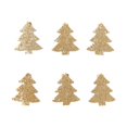 thumbnail image 1 of simhoa 6 Pieces Christmas Tree Pendant Wooden Tags with Clips for Fireplace Mantles Golden Tree, 1 of 8