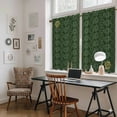 thumbnail image 5 of Dark Green Gold Floral Kitchen Curtain for Berdoom Living Room Cafe 54 Inch Length, Modern Abstract Spring Flowers Tiers Curtains Light Filtering Drapes Rod Pocket Window Treatment 2 Panels 52"Wx54"L, 5 of 8