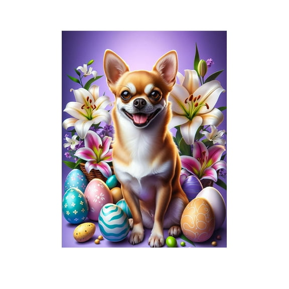 Chihuahua Tan Smooth - Best of Breed DCR Easter Holiday Outdoor Garden Flag Mailbox Flag 12" x 17"
