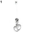 thumbnail image 6 of SmartBy Women Baby Feet Flexible Bar Pregnancy Maternity Belly Navel Ring Body Piercing, 6 of 6
