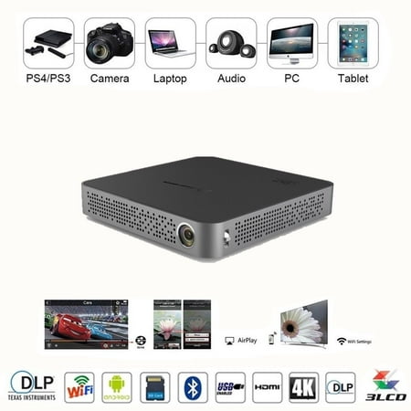 Mini Portable Projector 4K HD 1080P 5500 Lumens Android Wifi Bluetooth TV Home Theater Multimedia