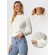 thumbnail image 2 of Blusa de Negocios con Volantes Allegra K para mujer de manga larga blanco M, 2 of 6