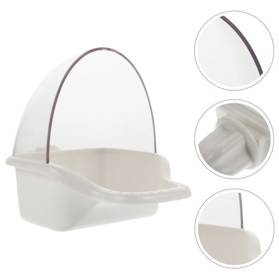 HEMOTON Bird Bath Bowl Birdbath Safe Bird Feeder Stable Bird Feeder 17x11x15cm White