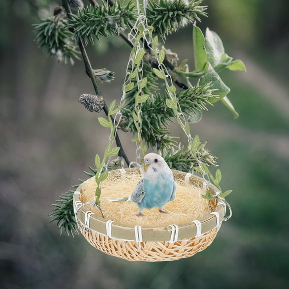 Worgeous Bamboo Woven Bird Nest for Parrot Cage Ideal Outdoor Bird Bed for Parakeet Cockatiel Finch Canary Lovebird
