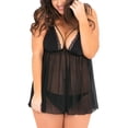 thumbnail image 1 of Gibobby Conjunto de lencería de encaje para Mujer con Cinturones de Liguero, Sujetador y Bragas, sostén y Tanga(Negro, XG), 1 of 5