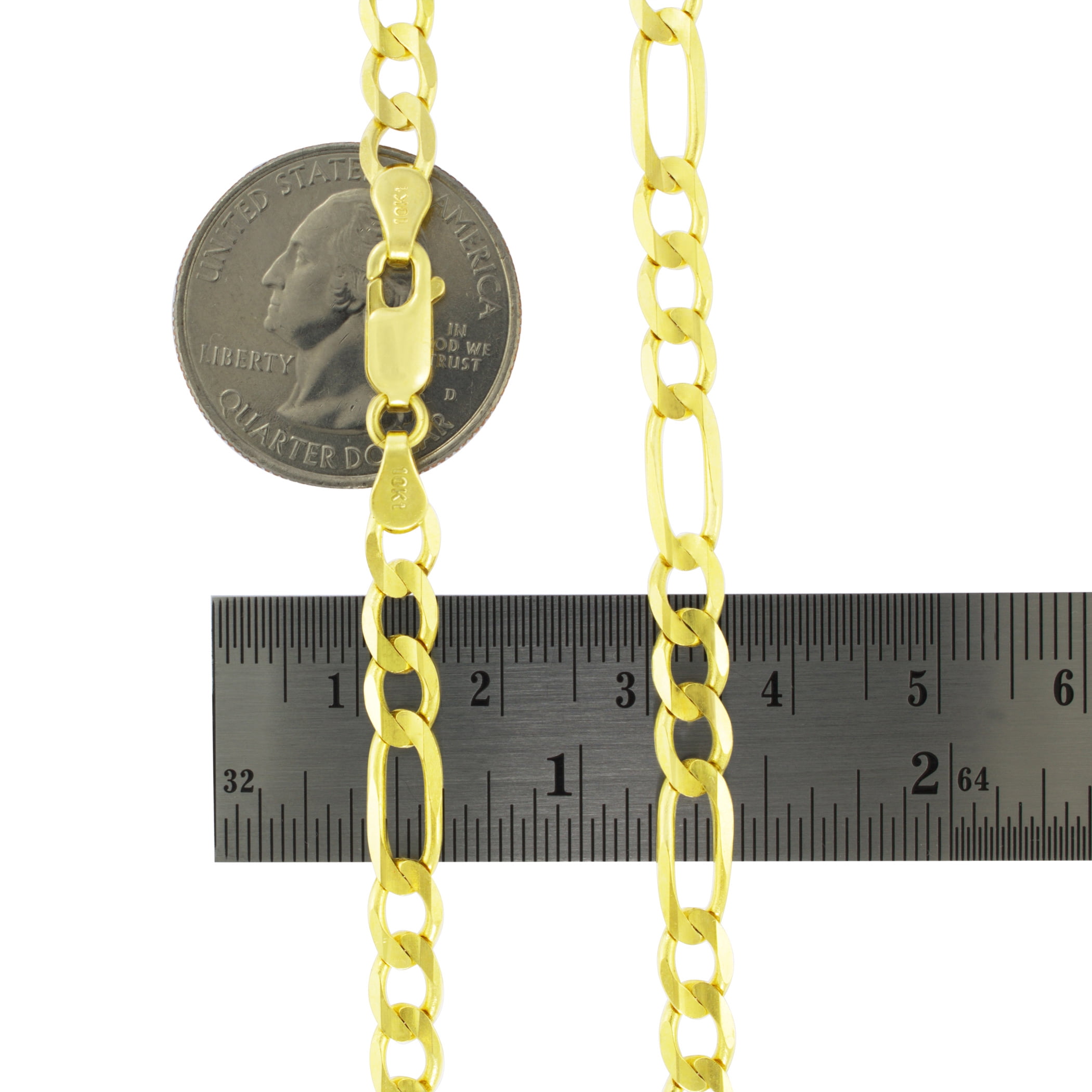 Nuragold 14k Real Yellow Gold Figaro Link 6.5mm Chain Bracelet (7"-9") Italian Jewelry for Men & Women