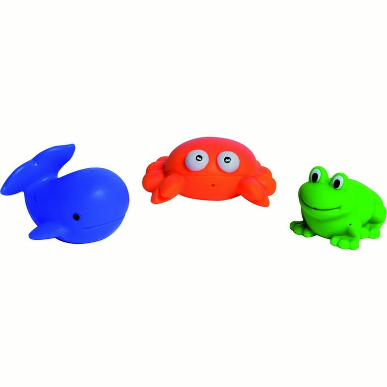 Set of 3 Non Toxic Floating Bath Toys Sea Life Animals Crab