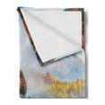 thumbnail image 2 of Mountain Soft Flannel Fleece Throw Blanket, Autumn Time Photo of Mountain Hill and Surroundings Forest Region Foggy Climate, Cozy Plush for Indoor and Outdoor Use, 50" x 60", Multicolor, by Ambesonne, 2 of 5