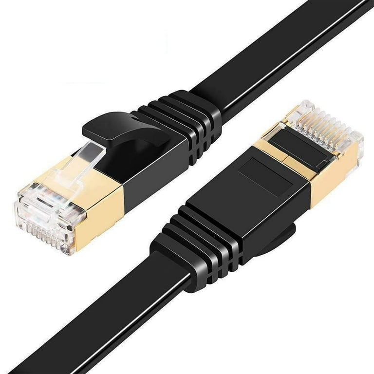 Cat7 Ethernet Cable 75FT Black, Intelart Network cord Cat-7 Flat