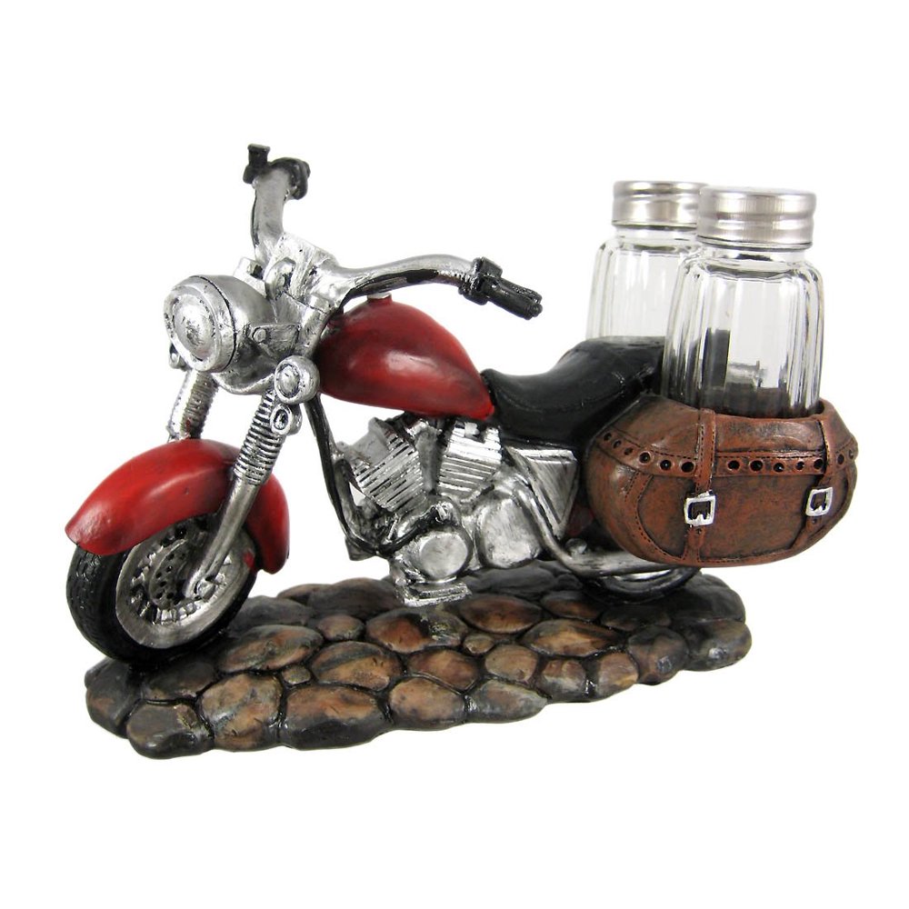 SPICY RIDER Retro Motorcycle Salt & Pepper Shaker Set