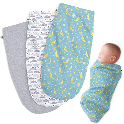 The Simple Swaddle Henry Hunter Baby Swaddle Cocoon Sack 3 Pack - Flower | Owl | Light Heather Soft Stretchy Comfortable Cotton Receiving Blanket for Infants & Newborns 0-3 Months 