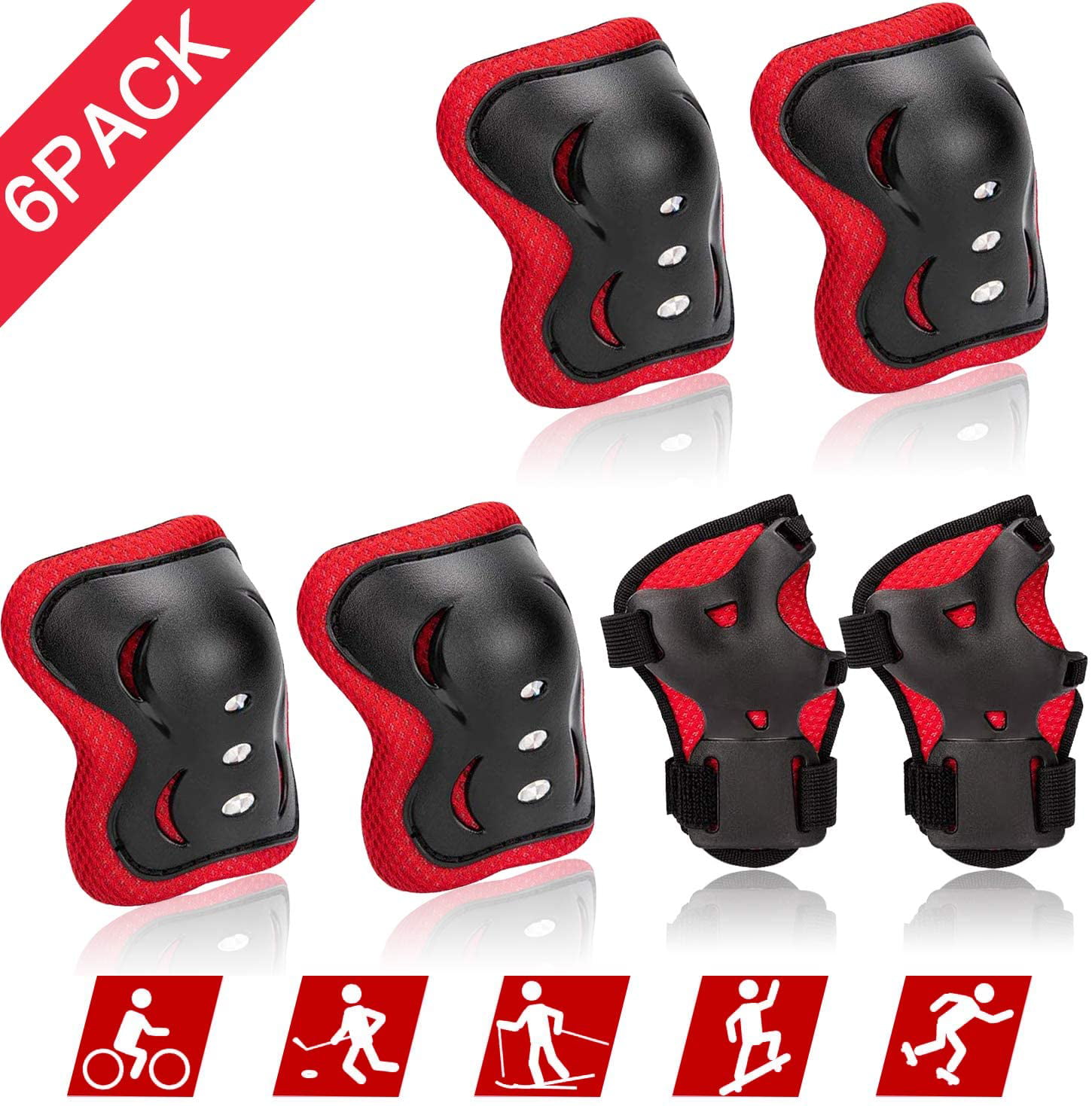 Football Volleyball Wrist Guards Toddler for Multi-sports Outdoor Activities Kids/Youth Knee Pad Elbow Pads Guards Protective Gear Set for Roller Skates Cycling BMX Bike Skateboard Inline Skatings Scooter Riding Sports Skating 