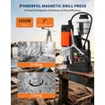 thumbnail image 3 of YUSAZENS 1850W Heavy Duty Magnetic Drill Press- 2 Inch Max Bore Size- 2922lbf Magnetic Force- 810RPM- Forward Reverse Tapping Function- Full Accessories with Storage Case, 3 of 6