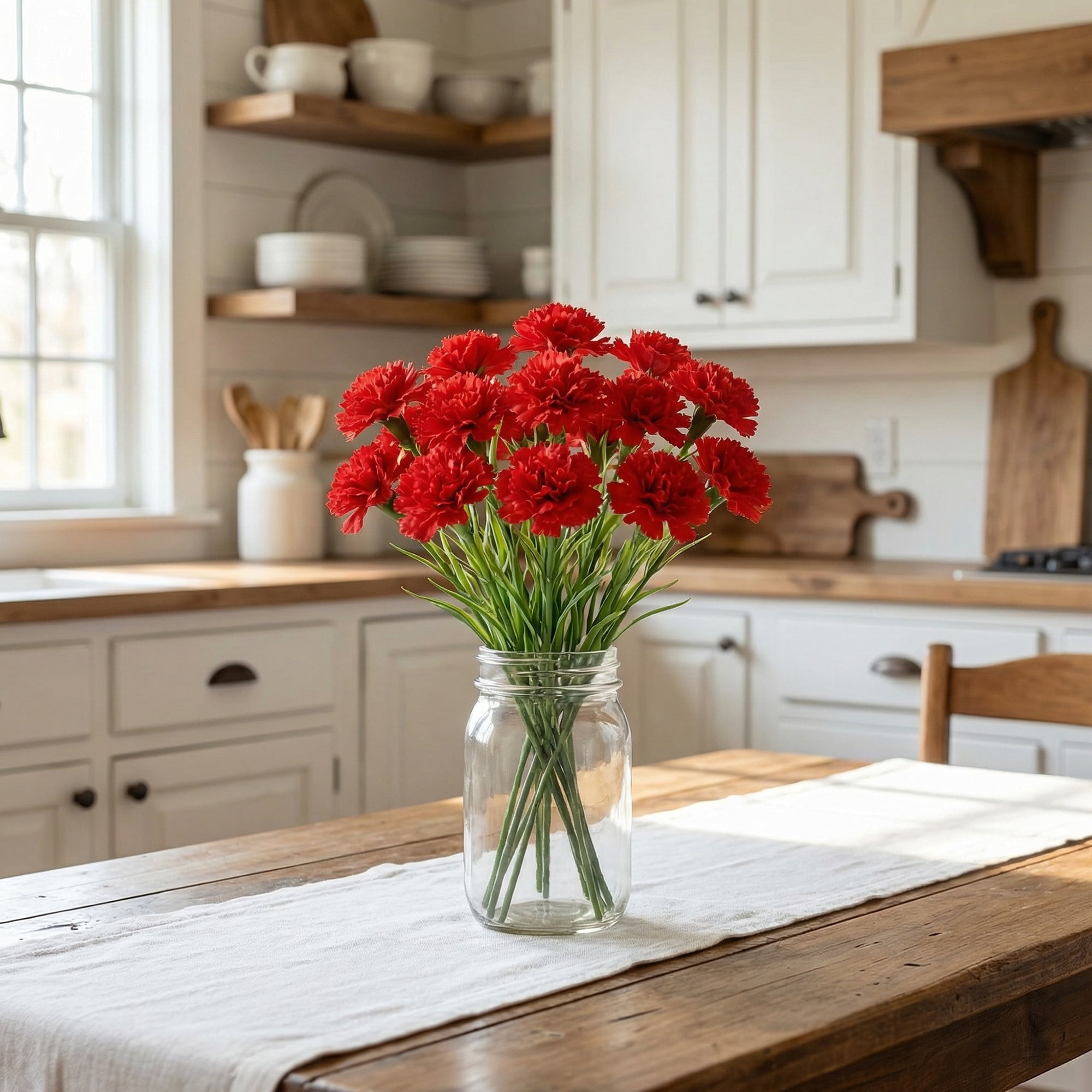 Unique Bargains Artificial Baby's Breath Flowers Faux Bouquets Red 8.9inch