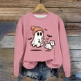 thumbnail image 2 of WEAIXIMIUNG Chandails en Molleton pour Femmes Coupe Ample Automne Imprimé Col Rond Pull Décontracté Manches Longues Blouse Ample, 2 of 4