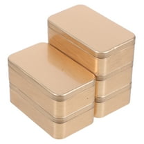 TEHAUX Set of 5 Decorative Golden Metal Tin Boxes for Jewelry Storage and Small Item Organization