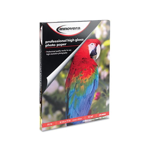 High-Gloss Photo Paper 10 mil, 8.5 x 11, High-Gloss White, 50/Pack