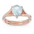 thumbnail image 2 of 2.00 T.C.W Pear Cut Aquamarine Gemstone Fancy Anniversary Ring for Women Solid 14K Rose Gold Size 5.5 by Diamond-Capitals, 2 of 8
