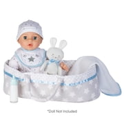 Adora Adoption Babies Essentials Gift Set with Doll Clothes, Milk Bottle, Diaper, Bassinet, Bib and Micro-Fleece Blanke, Birthday Gift for Ages 3+ Sweet Star