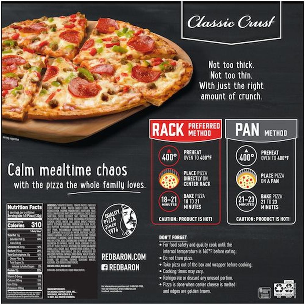 Red Baron Supreme Classic Crust Pizza, 23.45 Ounce -- 16 per case.