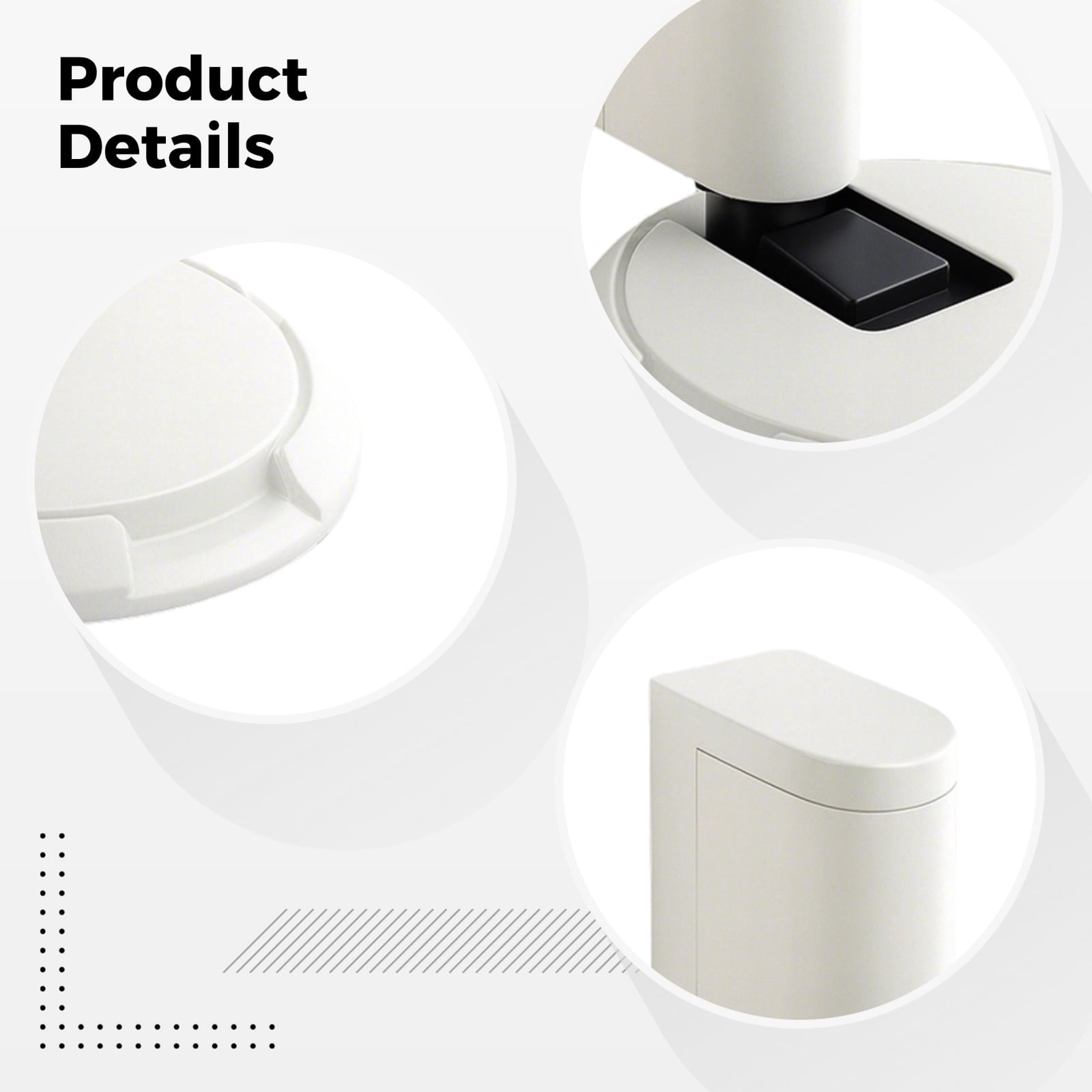 3 Pack Heavy Duty Floor Door Stops, No Drilling Mechanical Door Stopper with Adjustable Height, Windproof Zinc Alloy Door Holder for Home Office, White